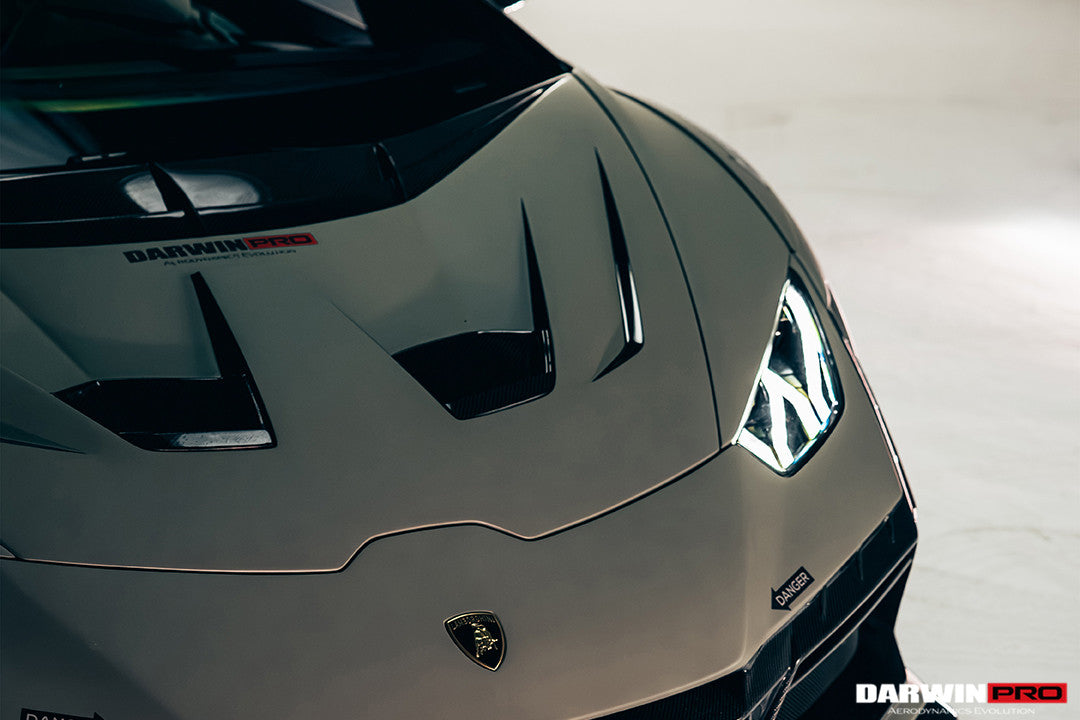 DarwinPRO 2015-2025 Lamborghini Huracan LP610 & LP580 & EVO & Tecnica BKSSII Style Hood - DarwinPRO Aerodynamics
