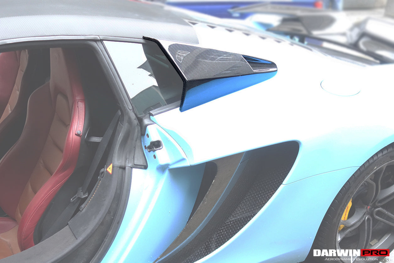 2011-2017 McLaren 650s & 12C BKSS Style Carbon Fiber Quarter Window Scoops - DarwinPRO Aerodynamics