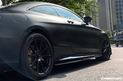 2014-2021 Mercedes Benz C217 S63 S65 AMG Coupe Carbon Fiber Side Skirts Extension