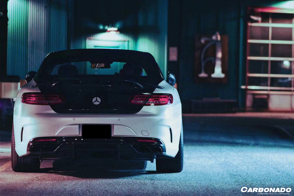 2014-2021 Mercedes Benz C217 S63 S65 AMG Coupe Carbon Fiber Rear Bumper Caps - DarwinPRO Aerodynamics