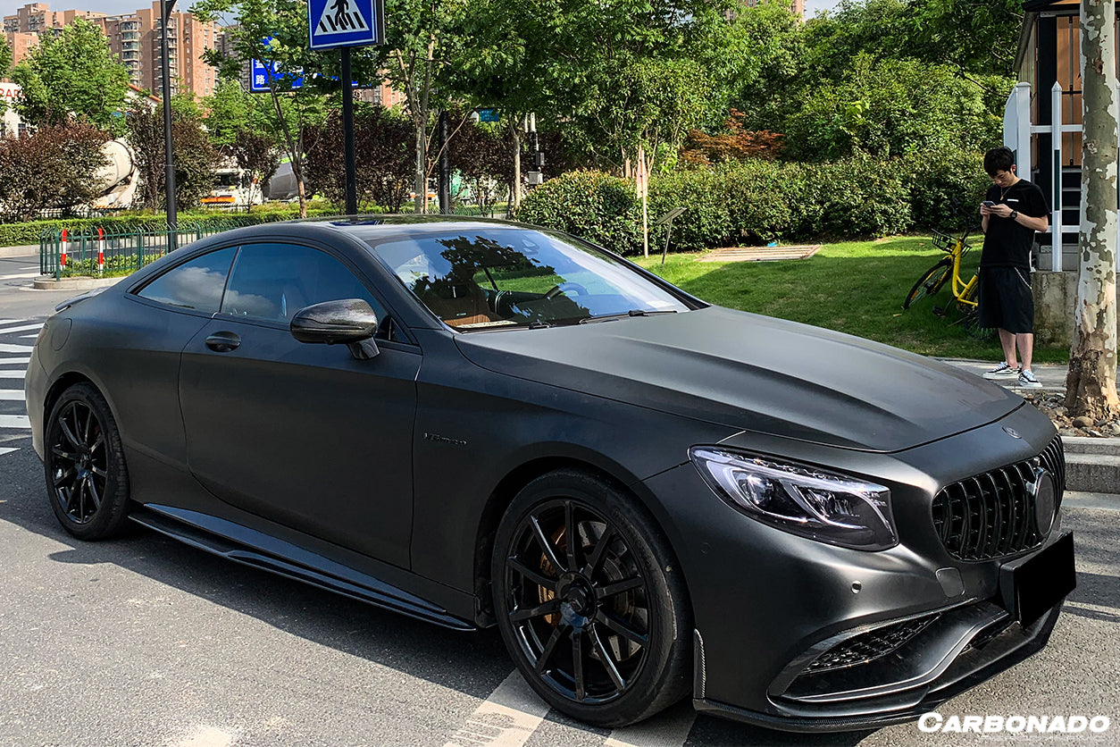 2014-2021 Mercedes Benz C217 S63 S65 AMG Coupe Carbon Fiber Side Skirts Extension