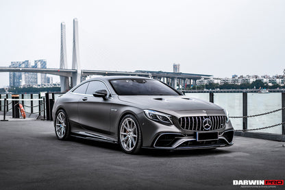 2014-2021 Mercedes Benz C217 S63 S65 AMG Coupe Carbon Fiber Side Skirts Extension