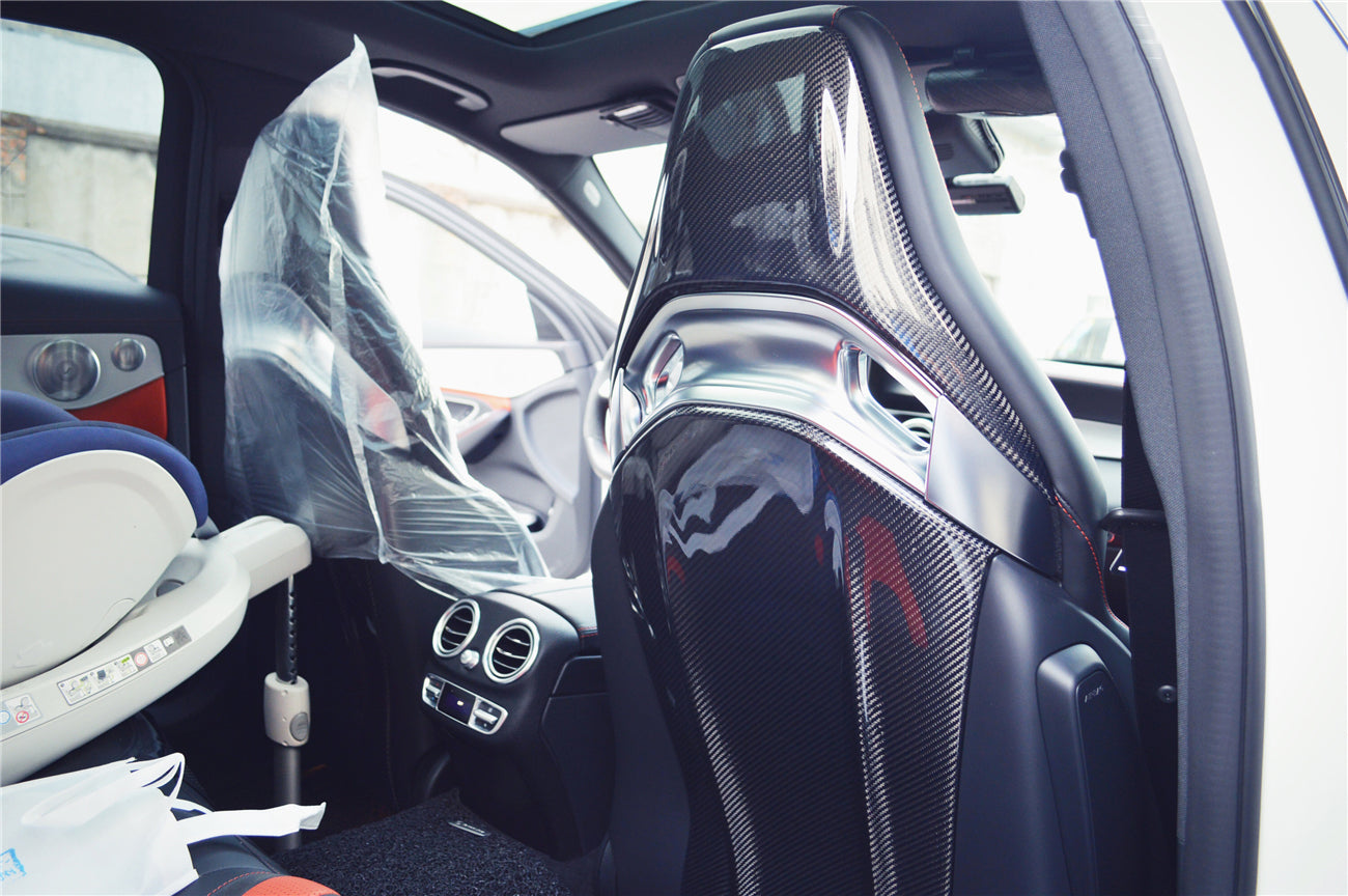 2015-2018 Mercedes Benz C63 S CLA45 AMG Sedan Carbon Fiber Seat-back Cover
