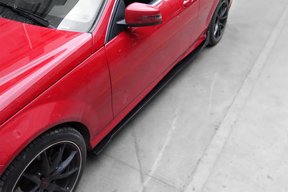 2012-2014 Mercedes Benz W204 C Class Coupe DP Style Carbon Fiber Side Skirts Under Board