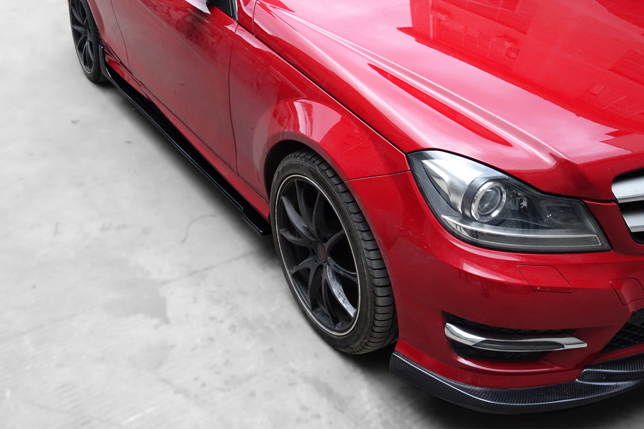 2012-2014 Mercedes Benz W204 C Class Coupe DP Style Carbon Fiber Side Skirts Under Board