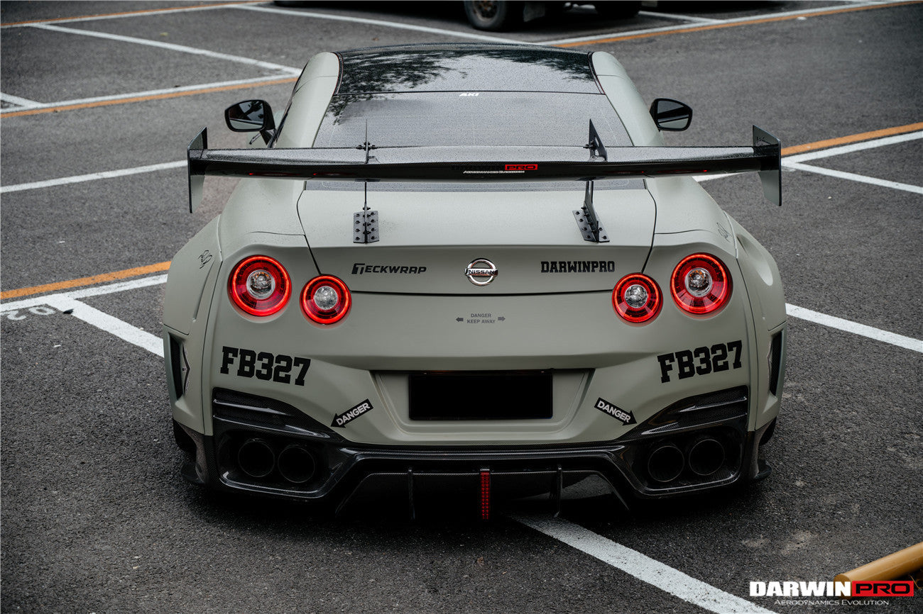 DarwinPRO 2008-2023 Nissan GTR R35 CBA DBA EBA BKSSII Style Rear Bumper with Diffuser Undertray And LED Light