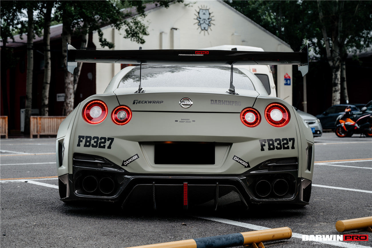 DarwinPRO 2008-2023 Nissan GTR R35 CBA DBA EBA BKSSII Style Rear Bumper with Diffuser Undertray And LED Light