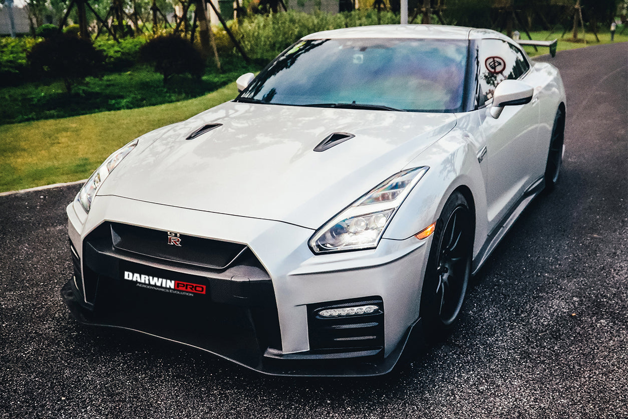 DarwinPRO 2008-2016 Nissan GTR R35 CBA DBA Ver17 NSM Style Partial Carbon Fiber Front Bumper - DarwinPRO Aerodynamics