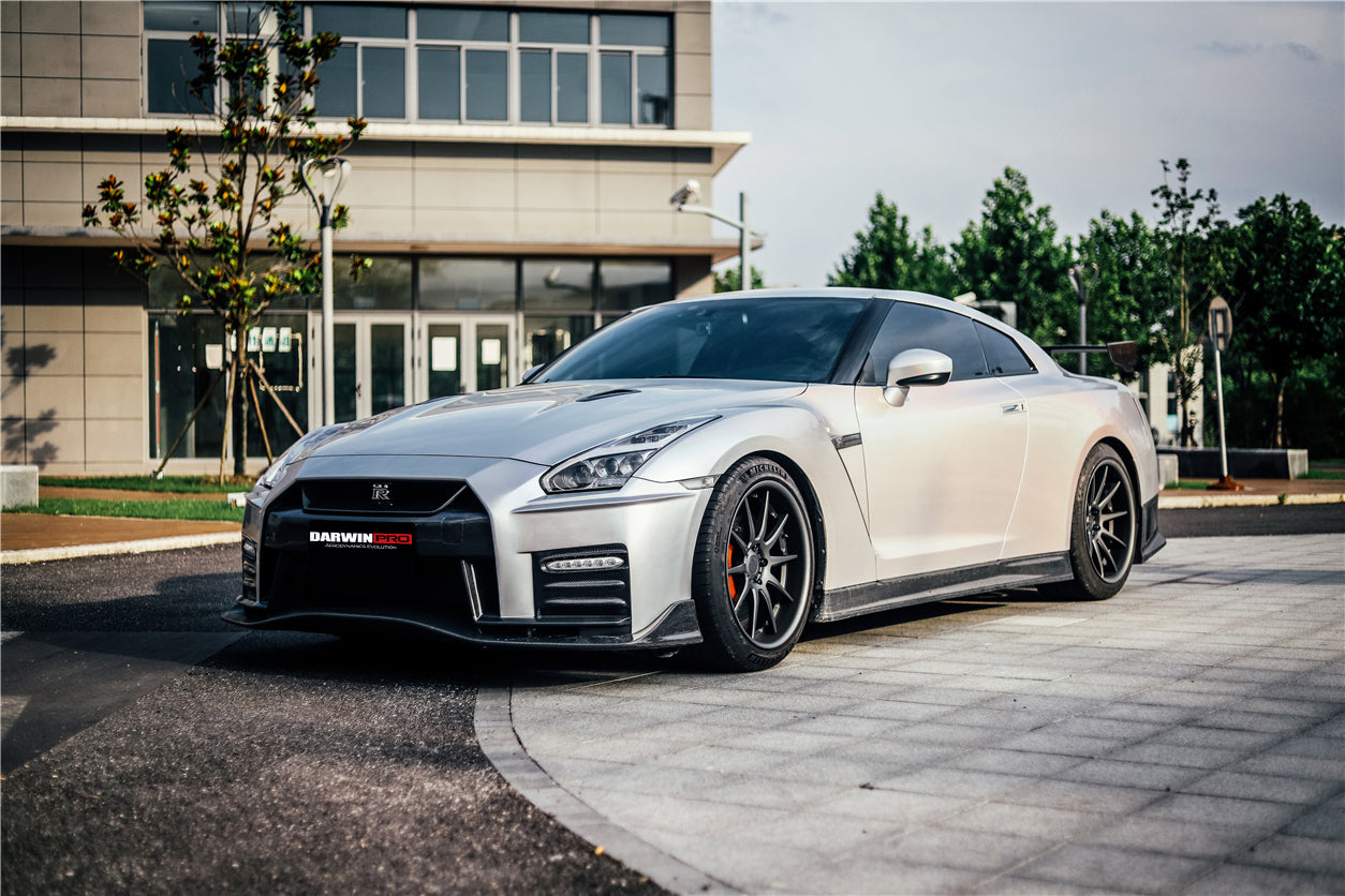 DarwinPRO 2008-2016 Nissan GTR R35 CBA DBA Ver17 NSM Style Partial Carbon Fiber Front Bumper - DarwinPRO Aerodynamics
