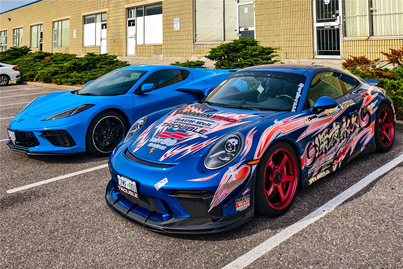 DarwinPRO 2017-2019 Porsche 911 991.2 GT3 Only BKSS Style Carbon Fiber Front lip - DarwinPRO Aerodynamics