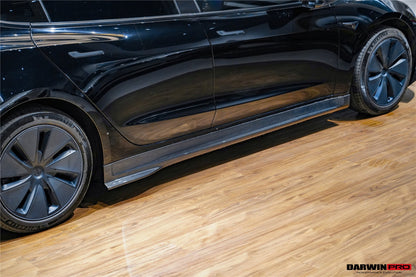2017-2026 Tesla Model 3 IMP Performance Carbon Fiber Side Skirts | Fits Model 3, Model 3 Highland RWD AWD, Performance - DarwinPRO Aerodynamics