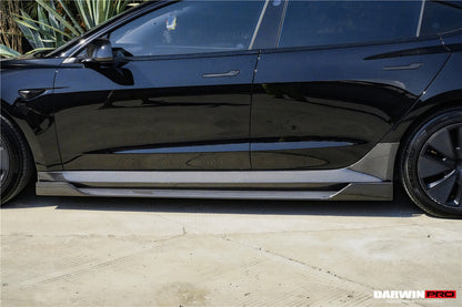 2017-2026 Tesla Model 3 IMP Performance Carbon Fiber Side Skirts With Under Board | Fits Model 3, Model 3 Highland RWD AWD, Performance