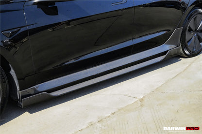 2017-2026 Tesla Model 3 IMP Performance Carbon Fiber Side Skirts With Under Board | Fits Model 3, Model 3 Highland RWD AWD, Performance