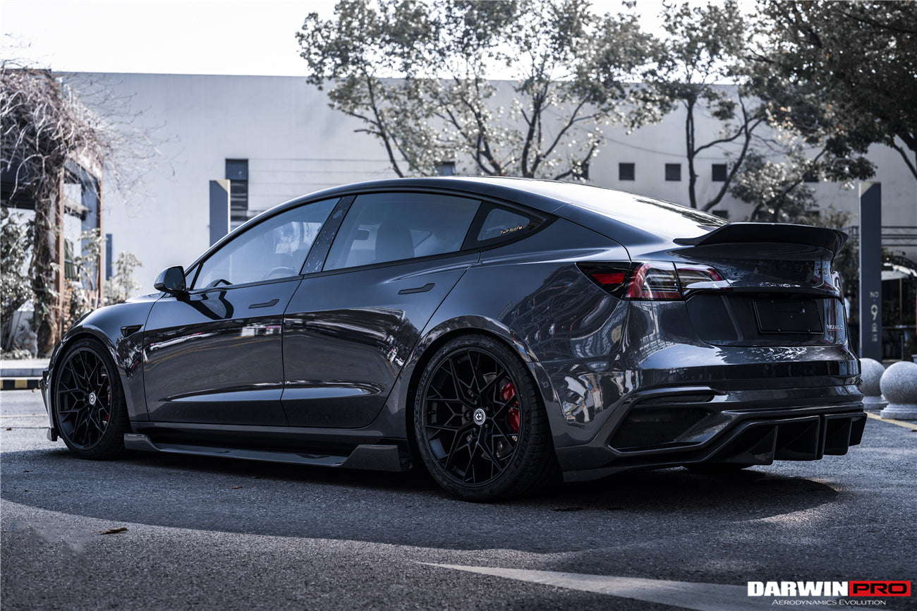 2017-2026 Tesla Model 3 IMP Performance Carbon Fiber Side Skirts With Under Board | Fits Model 3, Model 3 Highland RWD AWD, Performance