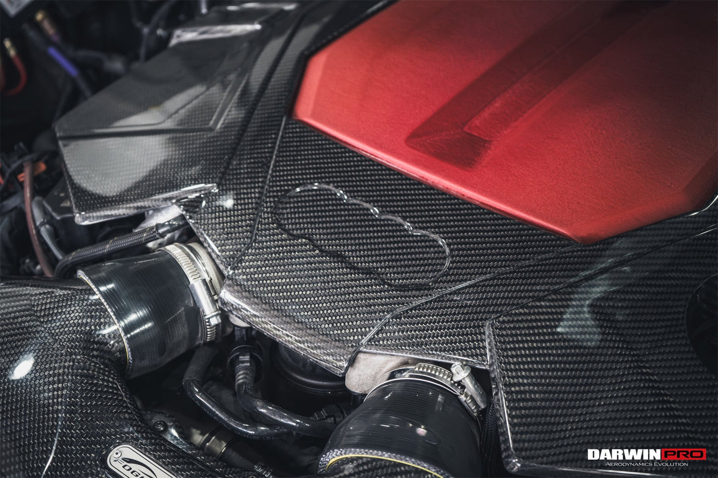 DarwinPRO 2019-UP Audi RS6 Avant C8 & RS7 C8 Quattro OEM Style Dry Carbon Fiber Engine Cover Replacement