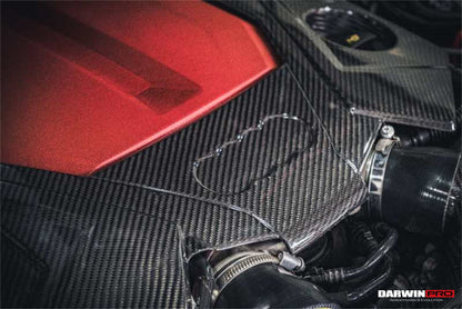 DarwinPRO 2019-UP Audi RS6 Avant C8 & RS7 C8 Quattro OEM Style Dry Carbon Fiber Engine Cover Replacement