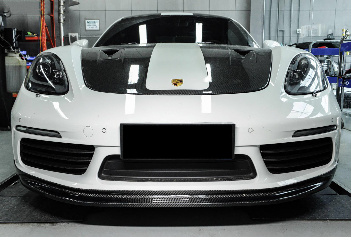 DarwinPRO 2016-2024 Porsche 718 Cayman & Boxster BKSS Style Carbon Fiber Front Lip - DarwinPRO Aerodynamics