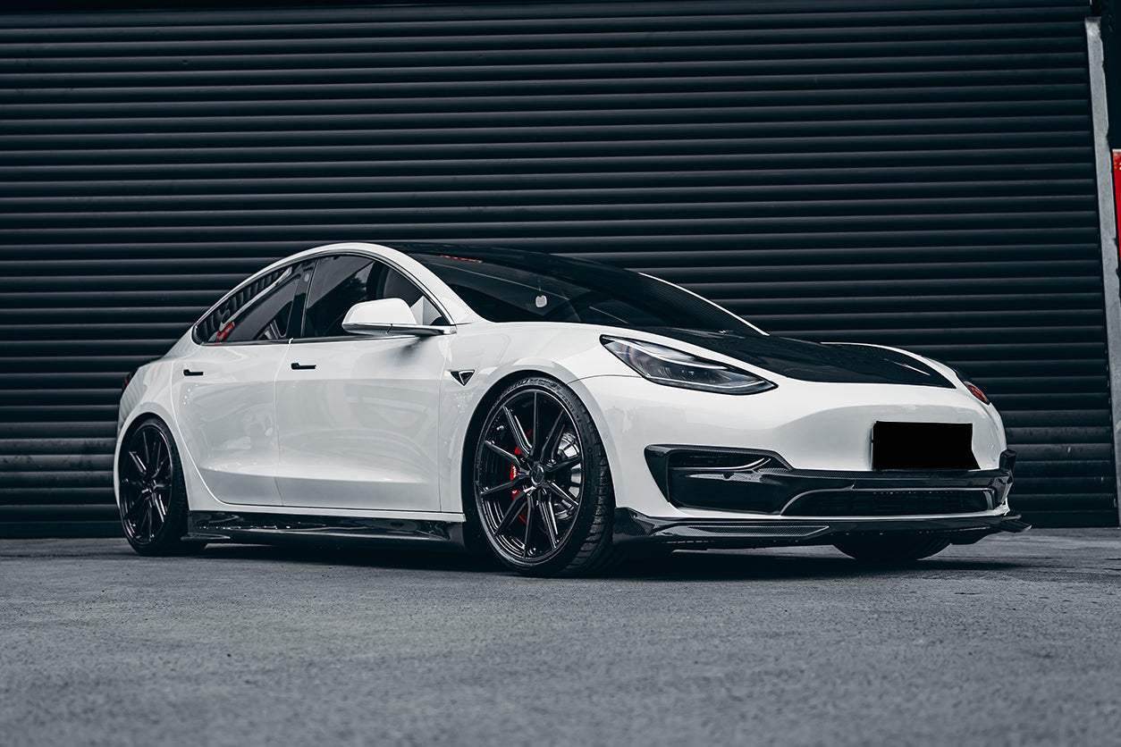 2017-2023 Tesla Model 3 IMP Performance Carbon Fiber Front Lip - DarwinPRO Aerodynamics