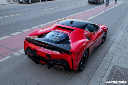 2020-UP Ferrari SF90 Stradale Assetto Fiorano Style DRY Carbon Fiber Trunk Spoiler - Carbonado Aero