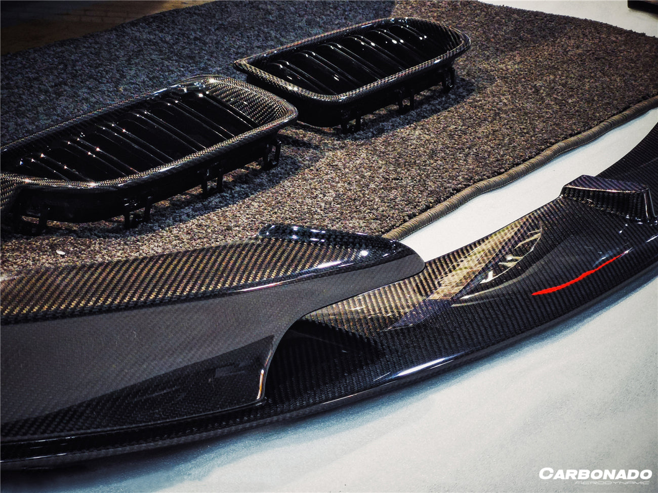 2013-2019 BMW 3 Series F30 F35 MP Style Carbon Fiber Front Lip (For M-Tech Only) - Carbonado Aero