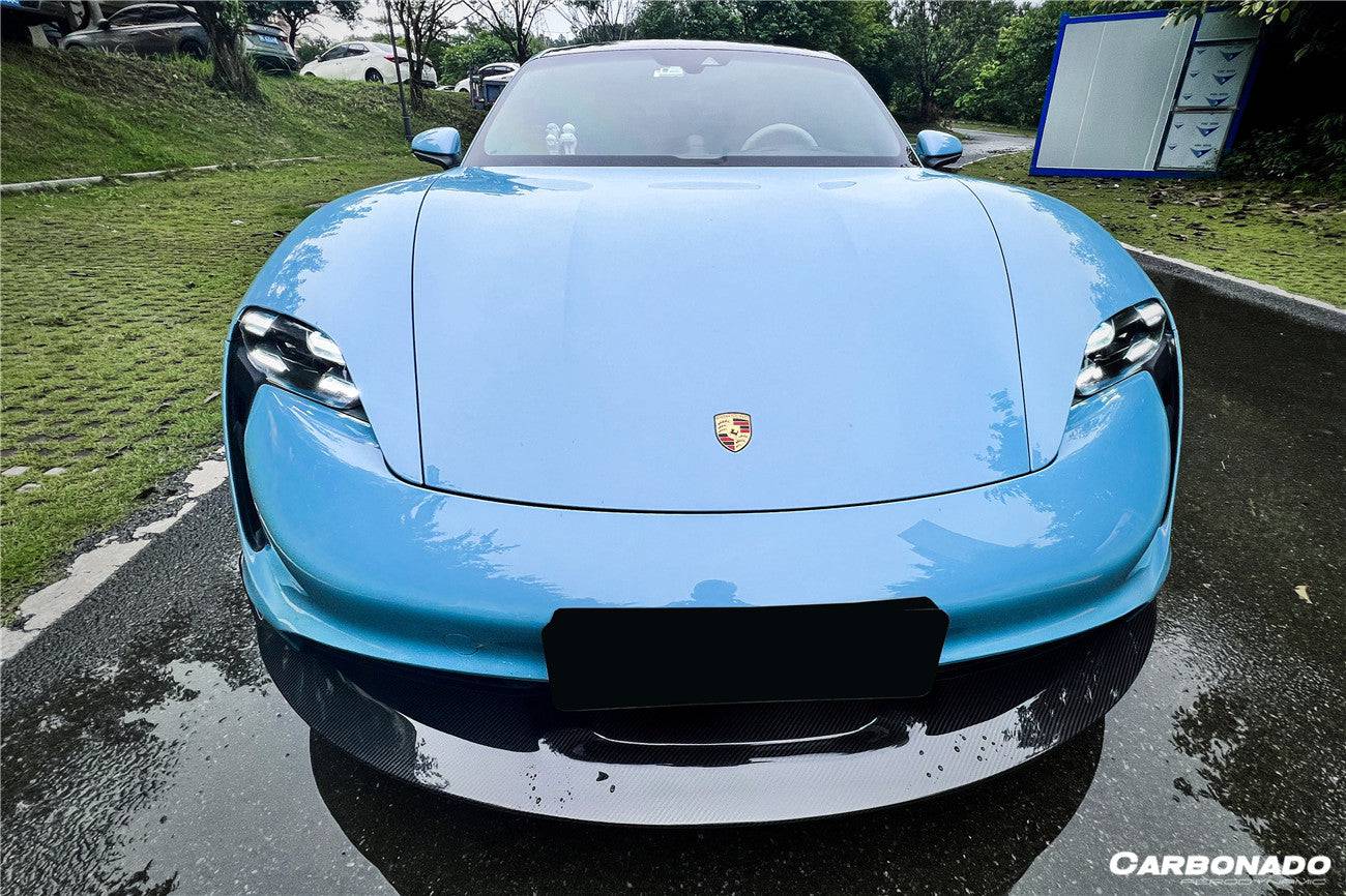 2019-2023 Porsche Taycan 4/4S/GTS/TURBO OD Style DRY Carbon Fiber Front Lip - Carbonado Aero