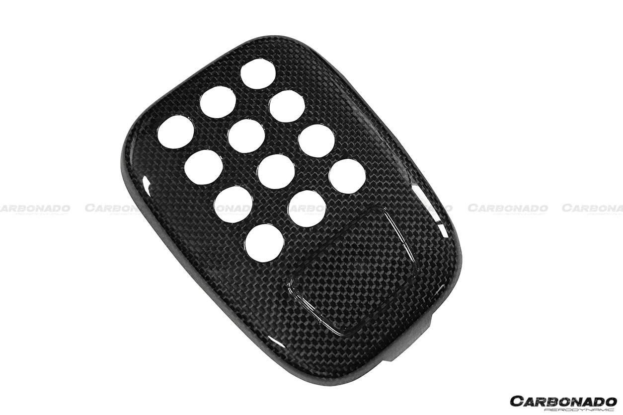 2015-2020 Ferrari 488 GTB Spider Dry Carbon Fiber Rear Black Light Cover (No camera hole) - Carbonado