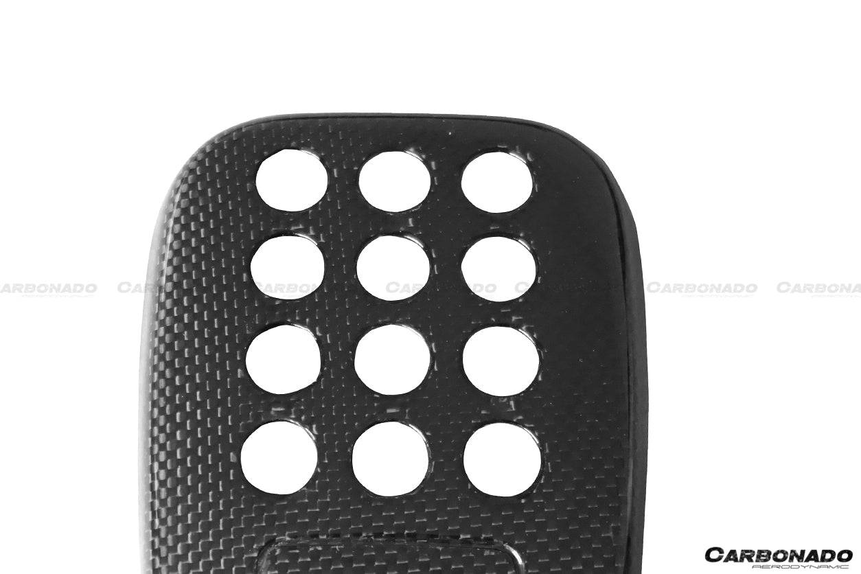 2015-2020 Ferrari 488 GTB Spyder Dry Carbon Fiber Rear Black Light Cover (No camera hole) - Carbonado Aero