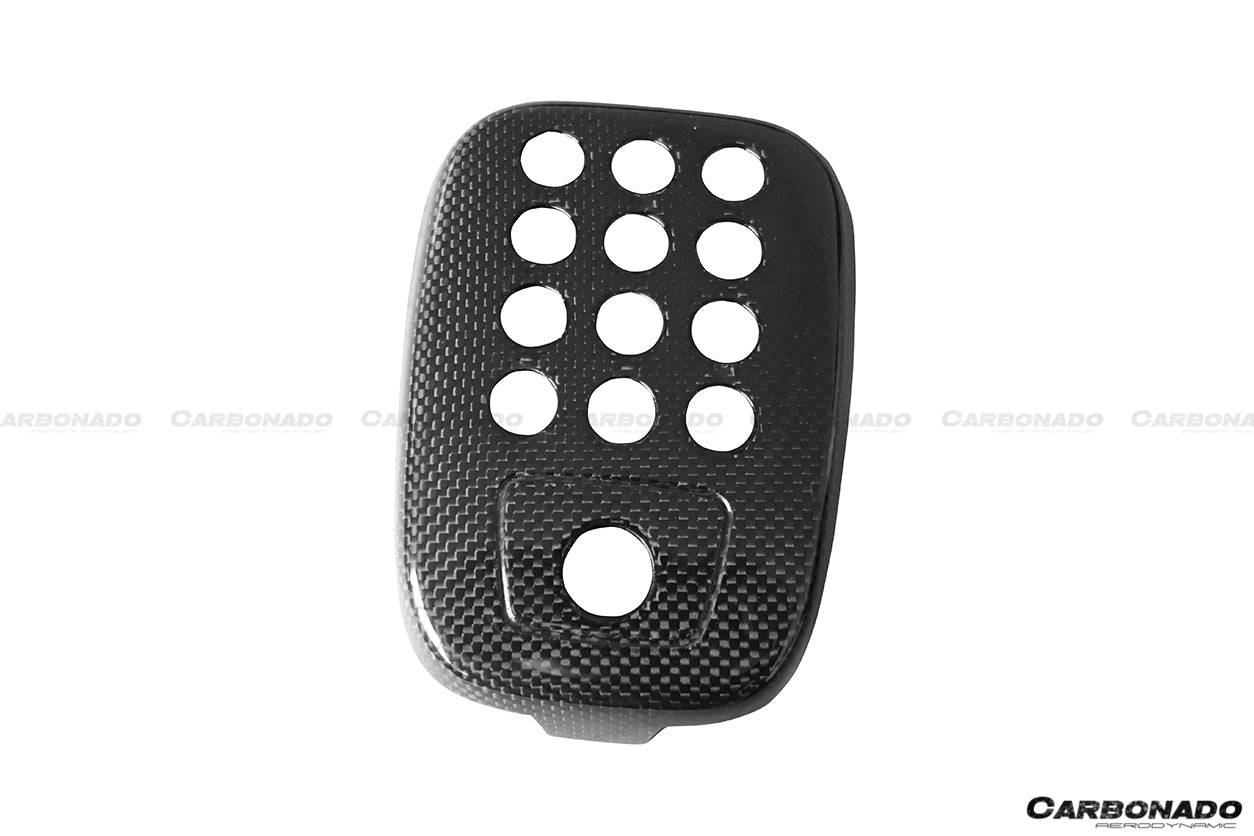 2015-2020 Ferrari 488 GTB Spyder Dry Carbon Fiber Rear Black Light Cover w / Camera Hole - Carbonado Aero