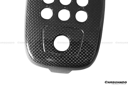 2015-2020 Ferrari 488 GTB Spyder Dry Carbon Fiber Rear Black Light Cover w / Camera Hole - Carbonado Aero