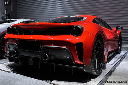 2018-2020 Ferrari 488 Pista OEM Style Part Carbon Fiber Rear Bumper - Carbonado Aero