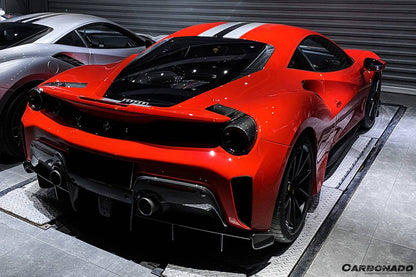 2018-2020 Ferrari 488 Pista OEM Style Part Carbon Fiber Rear Bumper - Carbonado Aero