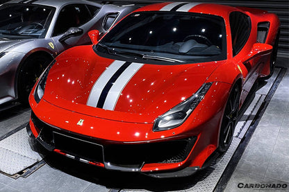 2018-2020 Ferrari 488 Pista OEM Style Part Carbon Fiber Front Bumper - Carbonado Aero