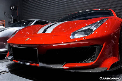 2018-2020 Ferrari 488 Pista OEM Style Part Carbon Fiber Front Bumper - Carbonado Aero