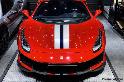 2018-2020 Ferrari 488 Pista OEM Style Part Carbon Fiber Front Bumper - Carbonado Aero