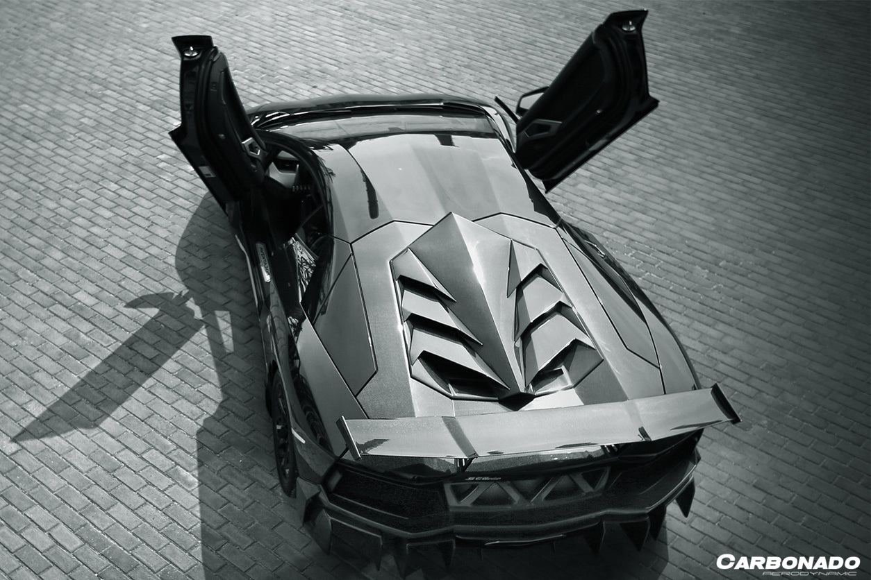 2011-2016 Lamborghini Aventador LP700 LP740 Coupe DC Style Carbon Fiber Engine Trunk - Carbonado