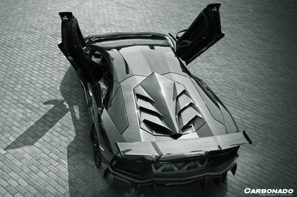 2011-2016 Lamborghini Aventador LP700 LP740 Coupe DC Style Carbon Fiber Engine Trunk - Carbonado
