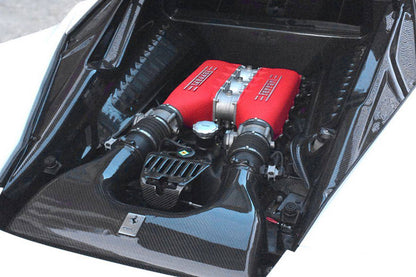 2010-2015 Ferrari 458 Coupe & Spider OE Style DRY Carbon Fiber Engine Bay Panels - Carbonado