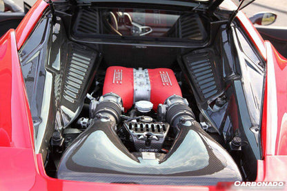 2010-2015 Ferrari 458 Coupe & Spider OE Style DRY Carbon Fiber Inner Engine Bay Cover - Carbonado