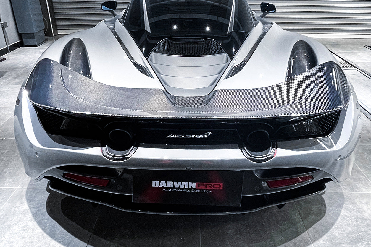 2017-2021 McLaren 720s Dry Carbon Fiber Rear Bumper Upper Exhaust Valance Panel - DarwinPRO Aerodynamics