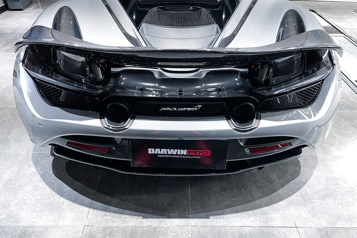 2017-2021 McLaren 720s Dry Carbon Fiber Rear Bumper Upper Exhaust Valance Panel - DarwinPRO Aerodynamics