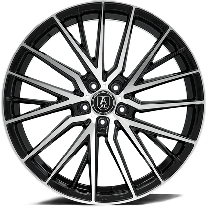 AXE WHEELS EX40 BLACK AND POLISHED FACE 20x10 ET40 5x110 (Square Set of 4)
