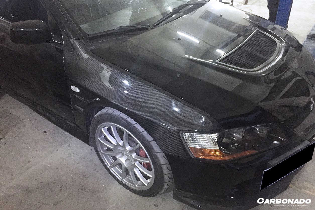 2003-2006 Mitsubishi Evo 7/8/9 D1 Style Carbon Fiber Fender - Carbonado Aero