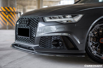 2013-2018 Audi RS6 Avant MN Style Carbon Fiber Front Lip - Carbonado