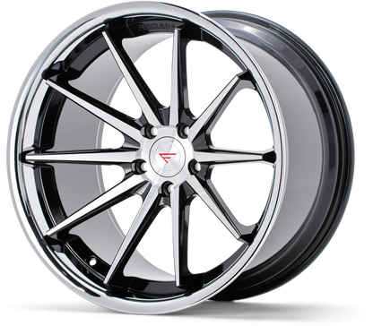 Ferrada FR4 Machine Black / Chrome Lip wheel