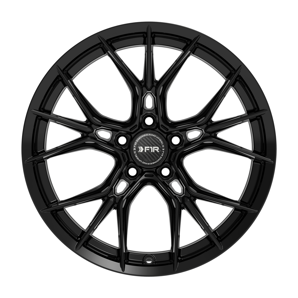 F1R FS1 Gloss Black wheel front view