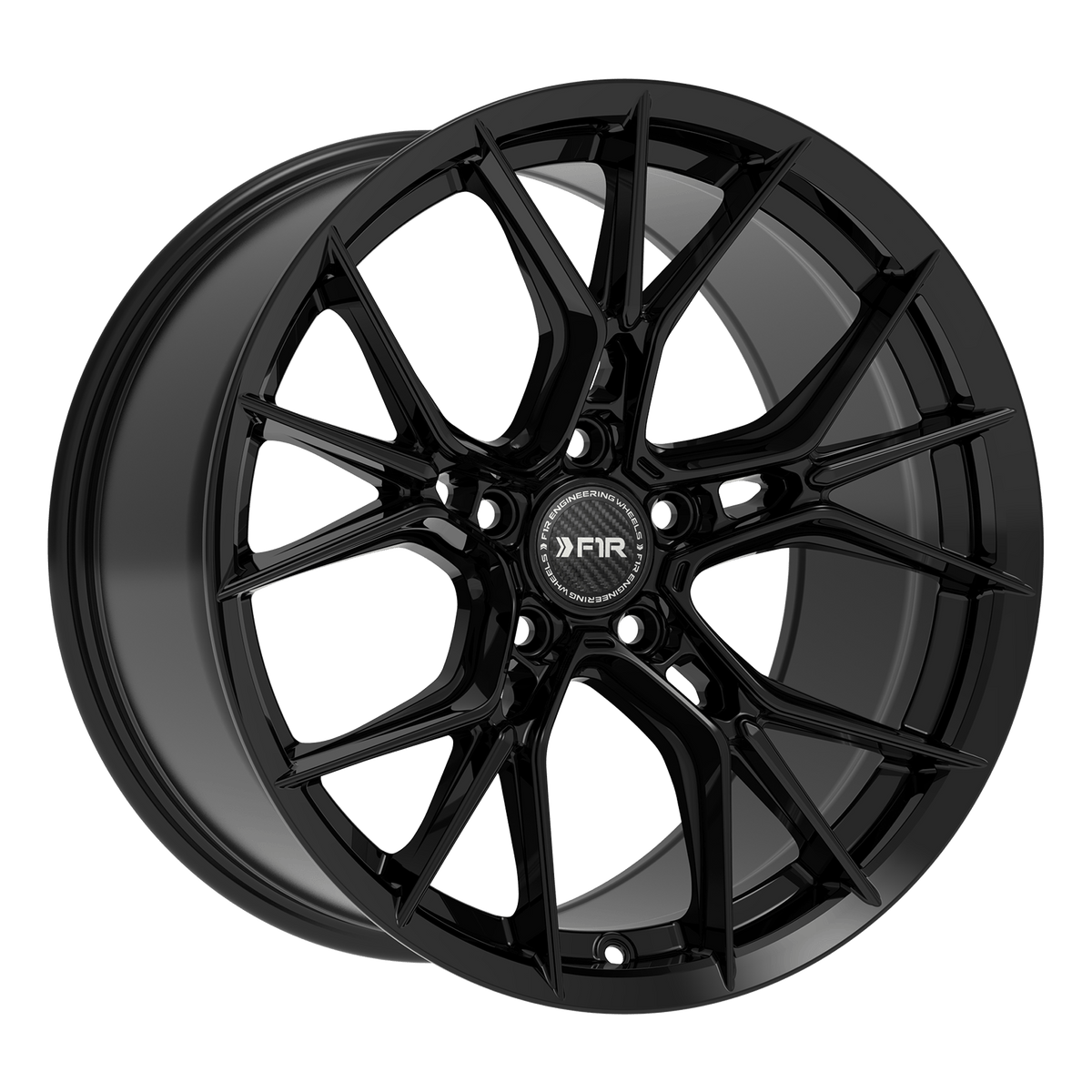 F1R FS1 Gloss Black wheel angled view