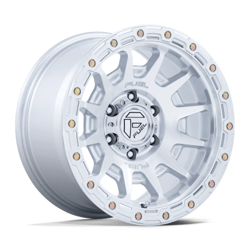 Fuel FC884 Fortress – 17x8.5 ET+25 6x139.7 Gloss Silver W/ Machined Face (Set of 4)