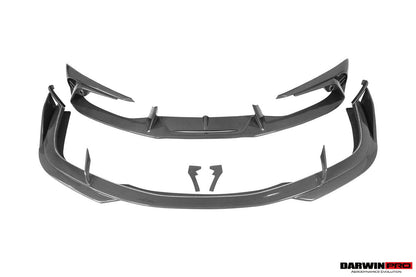 DarwinPRO 2022-2026 Ferrari 296 GTB & GTS Type F171 iMP Style Carbon Fiber Front Bumper Lip Splitter - DarwinPRO Aerodynamics