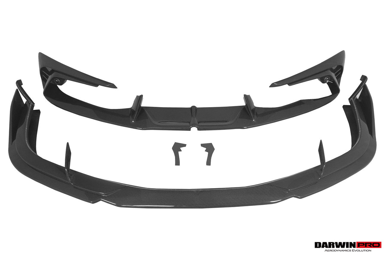 DarwinPRO 2022-2025 Ferrari 296 GTB  GTS Type F171 iMP Carbon Fiber Front Bumper Lip Splitter With Camera holes - DarwinPRO Aerodynamics