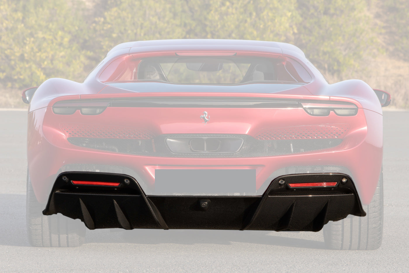 2022-UP Ferrari 296 GTB (Type F171) OE Style Carbon Fiber Rear Diffuser - DarwinPRO Aerodynamics